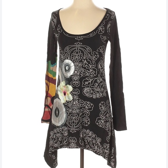 Desigual Addie Printed Embroidered Tunic Top - Picture 5 of 15